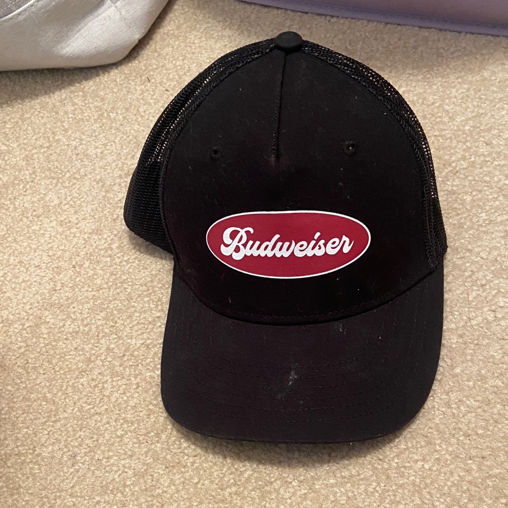 Budweiser Black Hat with Red Logo